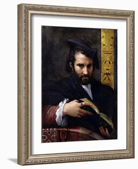 Portrait of a Man with a Book-Parmigianino-Framed Giclee Print