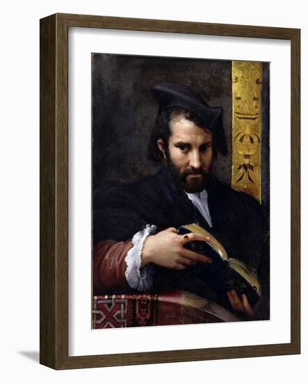 Portrait of a Man with a Book-Parmigianino-Framed Giclee Print