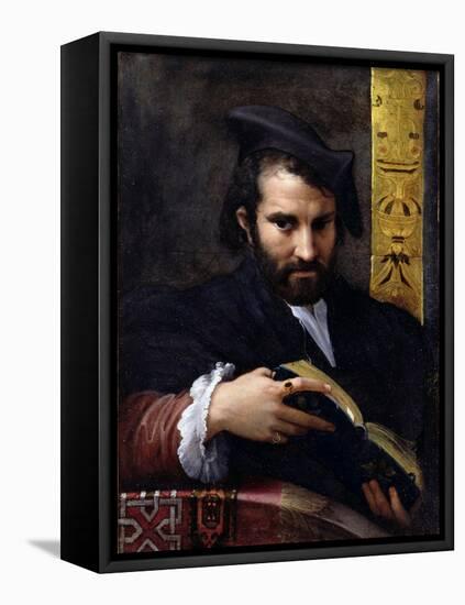 Portrait of a Man with a Book-Parmigianino-Framed Premier Image Canvas