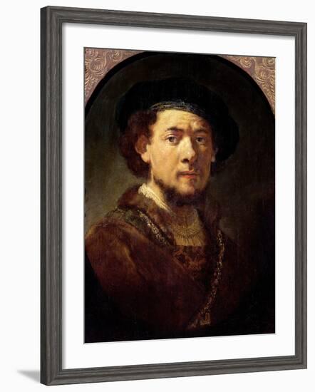 Portrait of a Man with a Gold Chain Or, Self Portrait with Beard, 1634-36-Rembrandt van Rijn-Framed Giclee Print