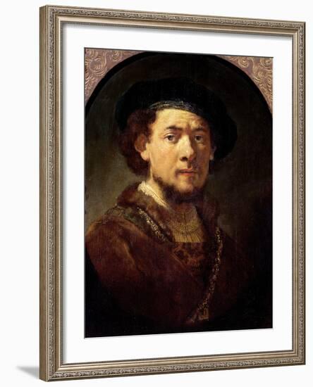 Portrait of a Man with a Gold Chain Or, Self Portrait with Beard, 1634-36-Rembrandt van Rijn-Framed Giclee Print