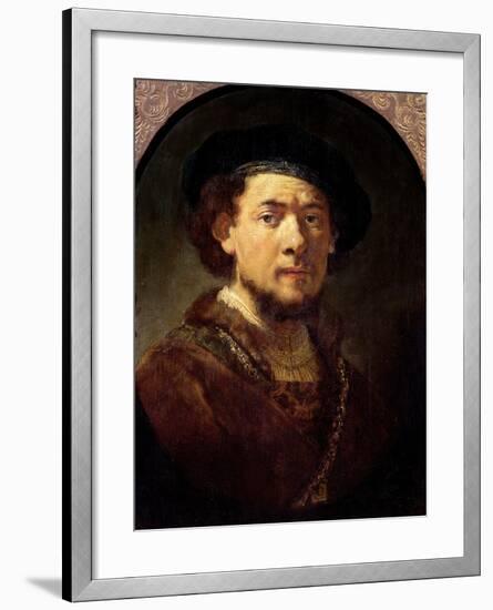 Portrait of a Man with a Gold Chain Or, Self Portrait with Beard, 1634-36-Rembrandt van Rijn-Framed Giclee Print