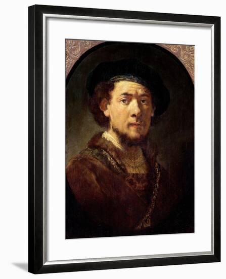 Portrait of a Man with a Gold Chain Or, Self Portrait with Beard, 1634-36-Rembrandt van Rijn-Framed Giclee Print