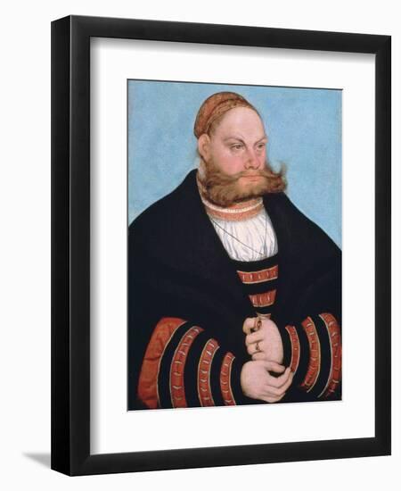 Portrait of a Man with a Gold-Embroidered Cap, 1532-Lucas Cranach the Elder-Framed Giclee Print