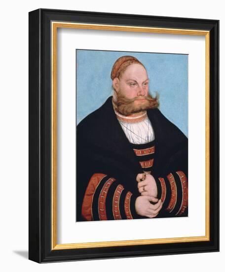 Portrait of a Man with a Gold-Embroidered Cap, 1532-Lucas Cranach the Elder-Framed Giclee Print