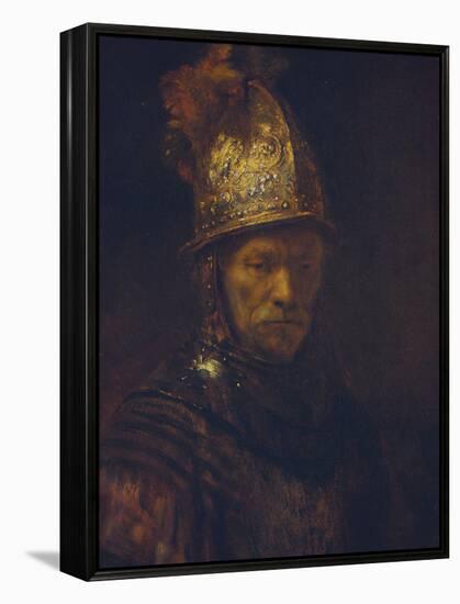 Portrait of a Man with a Golden Helmet, C. 1650-55-Rembrandt van Rijn-Framed Premier Image Canvas