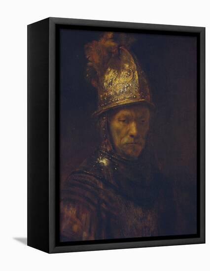 Portrait of a Man with a Golden Helmet, C. 1650-55-Rembrandt van Rijn-Framed Premier Image Canvas