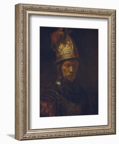 Portrait of a Man with a Golden Helmet, C. 1650-55-Rembrandt van Rijn-Framed Giclee Print