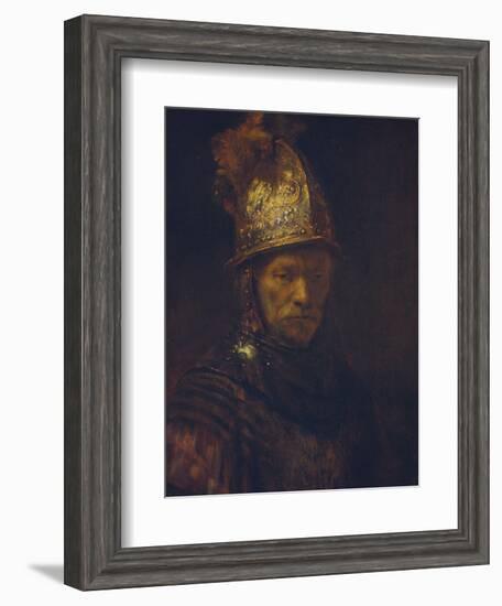 Portrait of a Man with a Golden Helmet, C. 1650-55-Rembrandt van Rijn-Framed Giclee Print