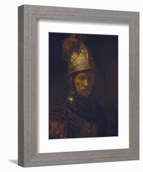 Portrait of a Man with a Golden Helmet, C. 1650-55-Rembrandt van Rijn-Framed Giclee Print