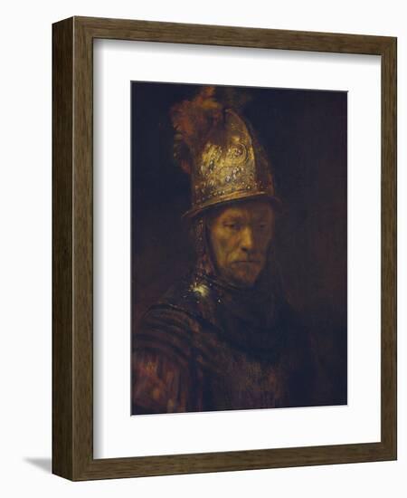 Portrait of a Man with a Golden Helmet, C. 1650-55-Rembrandt van Rijn-Framed Giclee Print