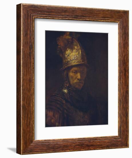 Portrait of a Man with a Golden Helmet, C. 1650-55-Rembrandt van Rijn-Framed Giclee Print