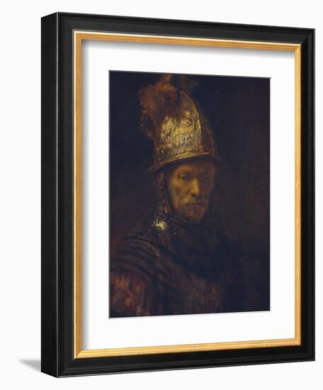 Portrait of a Man with a Golden Helmet, C. 1650-55-Rembrandt van Rijn-Framed Giclee Print