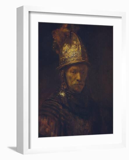 Portrait of a Man with a Golden Helmet, C. 1650-55-Rembrandt van Rijn-Framed Giclee Print