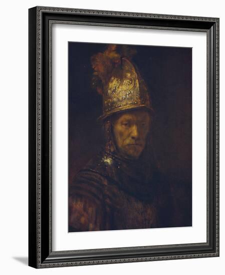 Portrait of a Man with a Golden Helmet, C. 1650-55-Rembrandt van Rijn-Framed Giclee Print