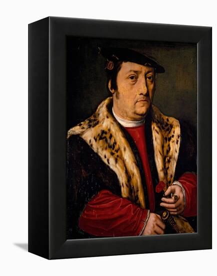 Portrait of a Man with a Pink, 16Th Century (Oil on Panel)-Ambrosius Benson-Framed Premier Image Canvas