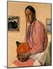 Portrait of a Man with a Pumpkin, C.1914-29 (Oil on Canvas)-Walter Ufer-Mounted Giclee Print