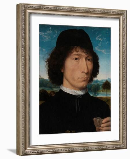 Portrait of a Man with a Roman Medal-Hans Memling-Framed Giclee Print