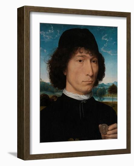 Portrait of a Man with a Roman Medal-Hans Memling-Framed Giclee Print