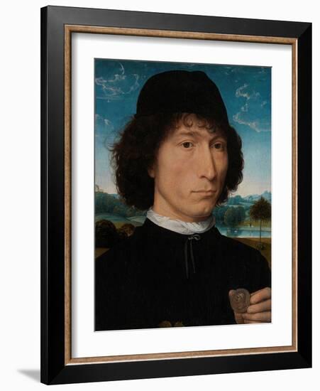 Portrait of a Man with a Roman Medal-Hans Memling-Framed Giclee Print