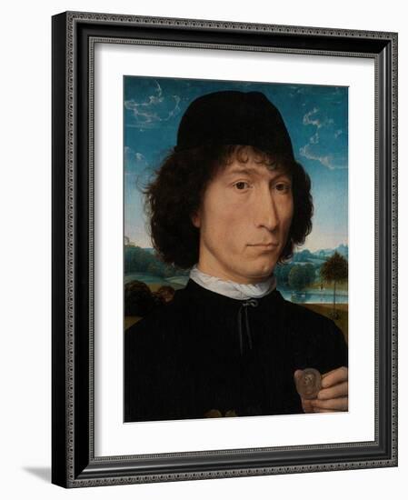 Portrait of a Man with a Roman Medal-Hans Memling-Framed Giclee Print