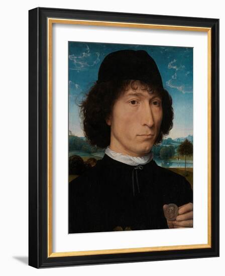 Portrait of a Man with a Roman Medal-Hans Memling-Framed Giclee Print