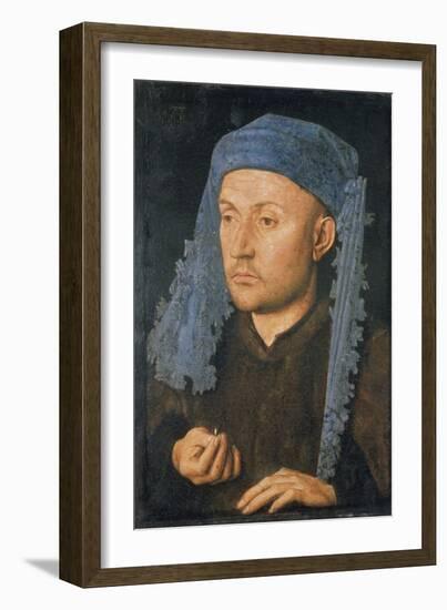 Portrait of a Man with Blue Headdress, C. 1430-Jan van Eyck-Framed Giclee Print