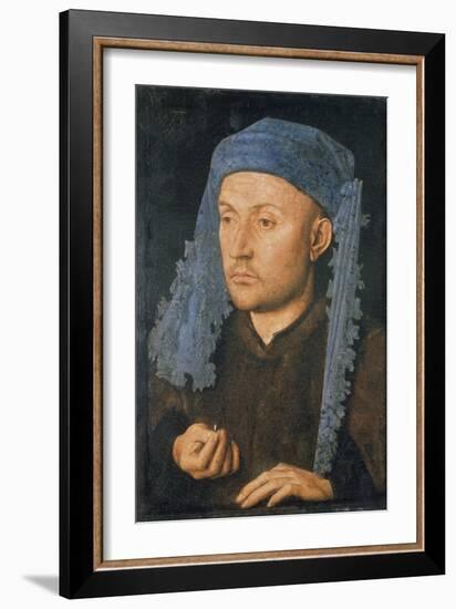 Portrait of a Man with Blue Headdress, C. 1430-Jan van Eyck-Framed Giclee Print