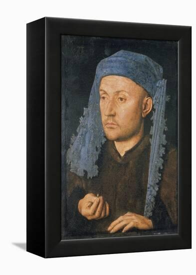 Portrait of a Man with Blue Headdress, C. 1430-Jan van Eyck-Framed Premier Image Canvas