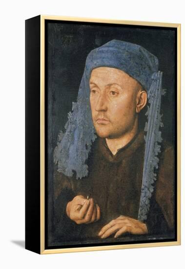 Portrait of a Man with Blue Headdress, C. 1430-Jan van Eyck-Framed Premier Image Canvas