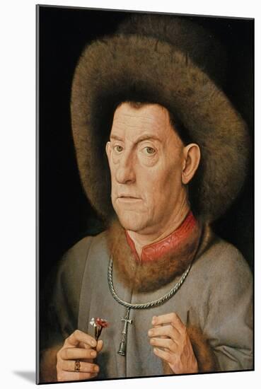 Portrait of a Man with Carnation and the Order of Saint Anthony-Jan van Eyck-Mounted Giclee Print