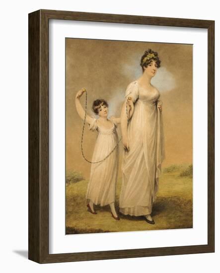 Portrait of a Mother and Her Daughter, in White Dresses, the Daughter with a Skipping Rope-Adam Buck-Framed Giclee Print