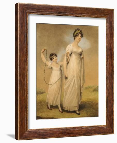 Portrait of a Mother and Her Daughter, in White Dresses, the Daughter with a Skipping Rope-Adam Buck-Framed Giclee Print