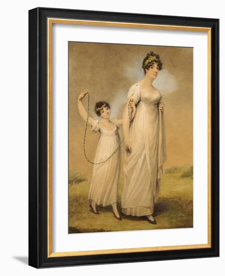 Portrait of a Mother and Her Daughter, in White Dresses, the Daughter with a Skipping Rope-Adam Buck-Framed Giclee Print