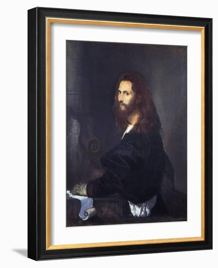 Portrait of a Musician-Titian (Tiziano Vecelli)-Framed Giclee Print