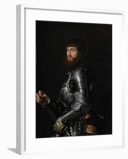 Portrait of a Nobleman in Armour, Between 1540 and 1560-Giovan Battista Moroni-Framed Giclee Print