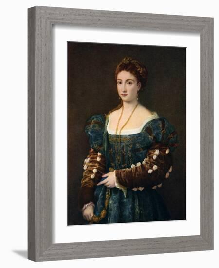 Portrait of a Noblewoman, or La Bella', c1536, (1937). Artist: Titian-Titian-Framed Giclee Print