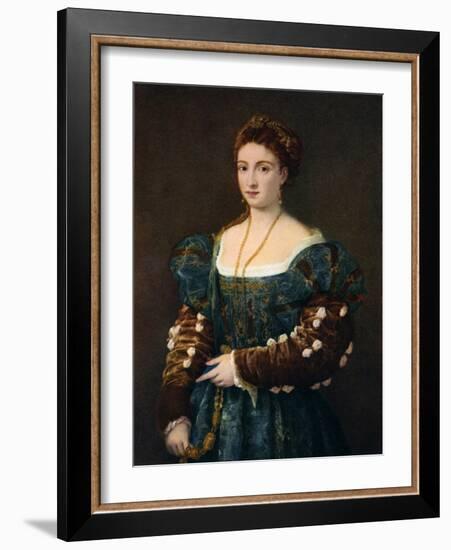 Portrait of a Noblewoman, or La Bella', c1536, (1937). Artist: Titian-Titian-Framed Giclee Print