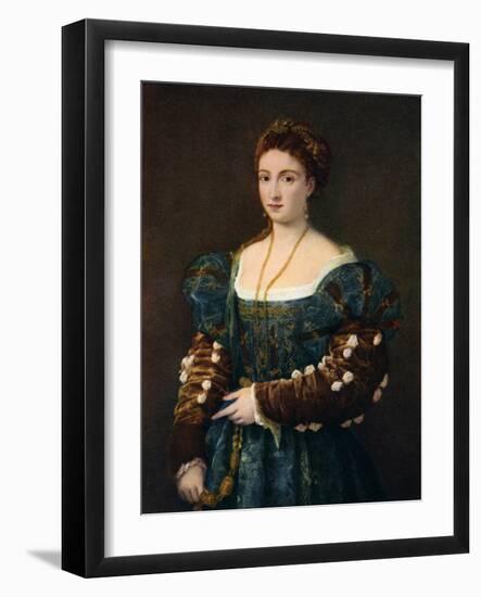 Portrait of a Noblewoman, or La Bella', c1536, (1937). Artist: Titian-Titian-Framed Giclee Print