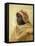 Portrait of a Nubian (Oil on Panel)-Peder Monsted-Framed Premier Image Canvas