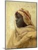 Portrait of a Nubian (Oil on Panel)-Peder Monsted-Mounted Giclee Print