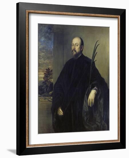 Portrait of a Painter with a Palm Branch, 1561-Titian-Framed Giclee Print