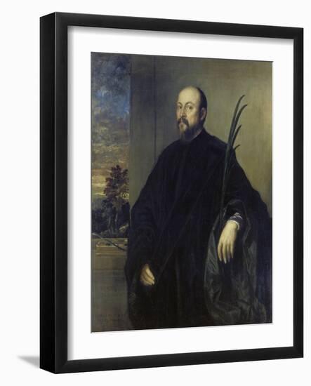 Portrait of a Painter with a Palm Branch, 1561-Titian-Framed Giclee Print