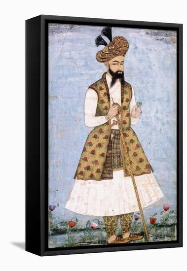 Portrait of a Persian Dignitary, C.1640-1660 (W/C and Gold Paint on Paper)-null-Framed Premier Image Canvas