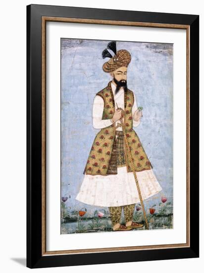 Portrait of a Persian Dignitary, C.1640-1660 (W/C and Gold Paint on Paper)-null-Framed Premium Giclee Print