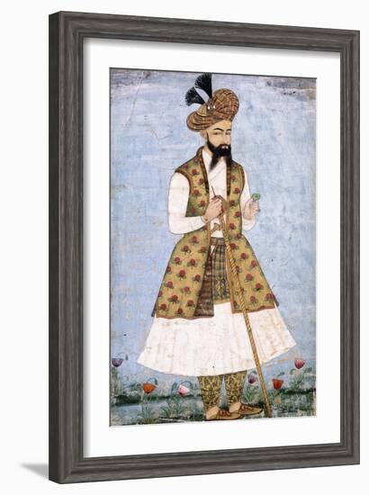 Portrait of a Persian Dignitary, C.1640-1660 (W/C and Gold Paint on Paper)-null-Framed Giclee Print