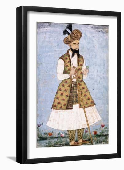 Portrait of a Persian Dignitary, C.1640-1660 (W/C and Gold Paint on Paper)-null-Framed Giclee Print