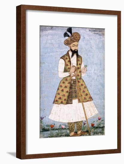 Portrait of a Persian Dignitary, C.1640-1660 (W/C and Gold Paint on Paper)-null-Framed Giclee Print