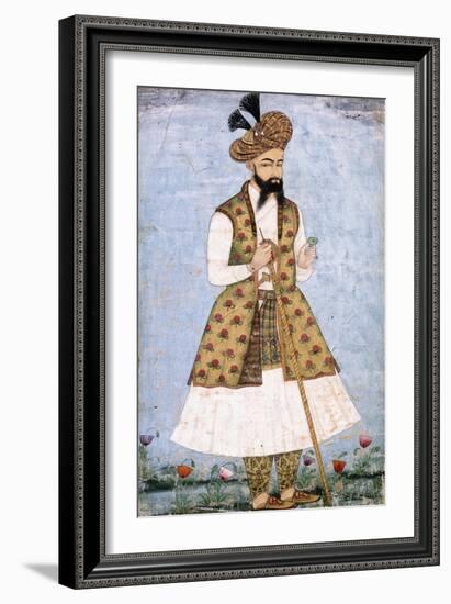 Portrait of a Persian Dignitary, C.1640-1660 (W/C and Gold Paint on Paper)-null-Framed Giclee Print