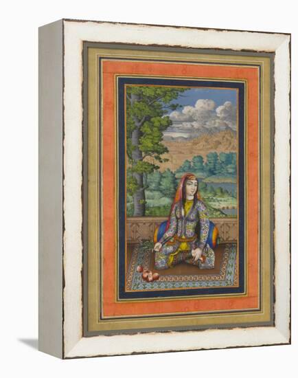 "Portrait of a Persian Lady", Folio from the Davis Album, c.1736-37-Persian School-Framed Premier Image Canvas